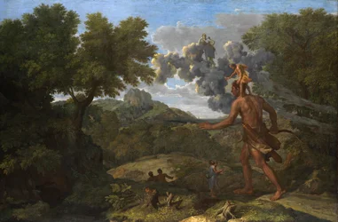 A vak Orion a felkelő napot keresi, 1658